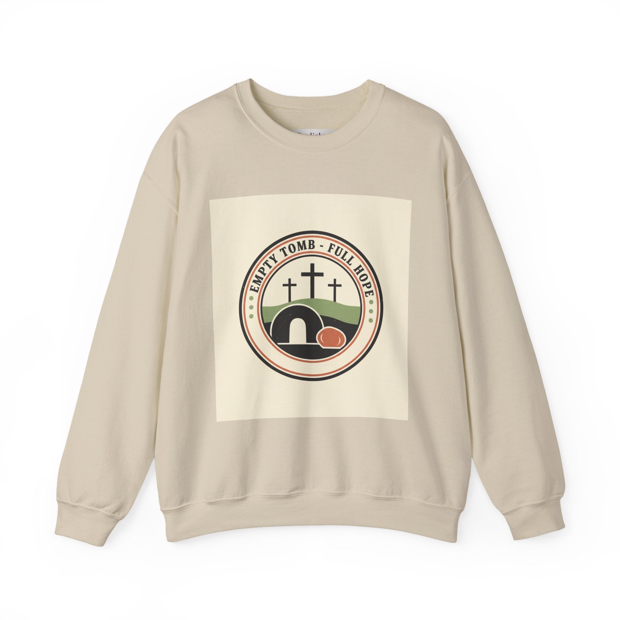 Crewneck Sweatshirt — 'Empty Tomb, Full Hope' Christian Easter Graphic
