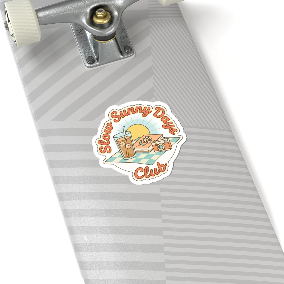 Slow Sunny Days Club Sticker | summer aesthetic, pastel coastal vibes