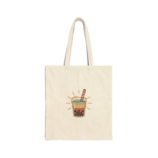 Boba Milk Tea Illustration Tote | summer aesthetic, pastel coastal vibes