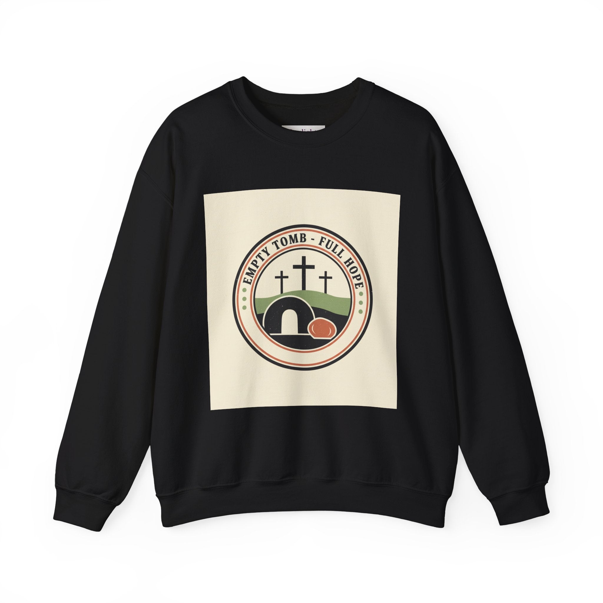 Crewneck Sweatshirt — 'Empty Tomb, Full Hope' Christian Easter Graphic