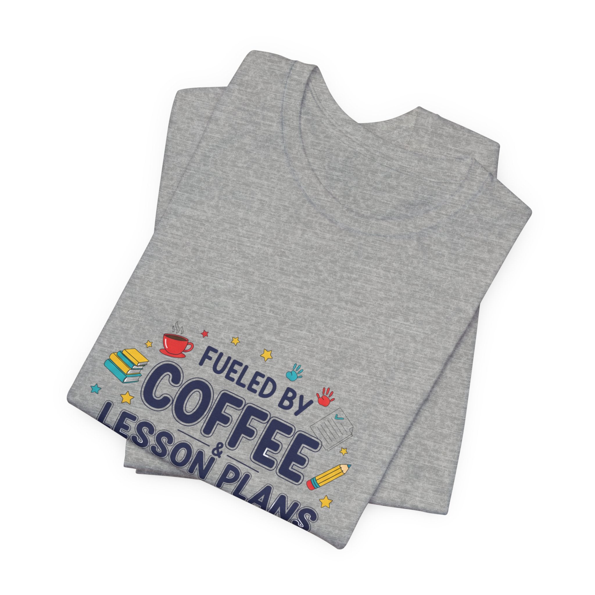 Fueled by Coffee Lesson Plans & Tiny Human High-Fives T-Shirt | Teacher Appreciation