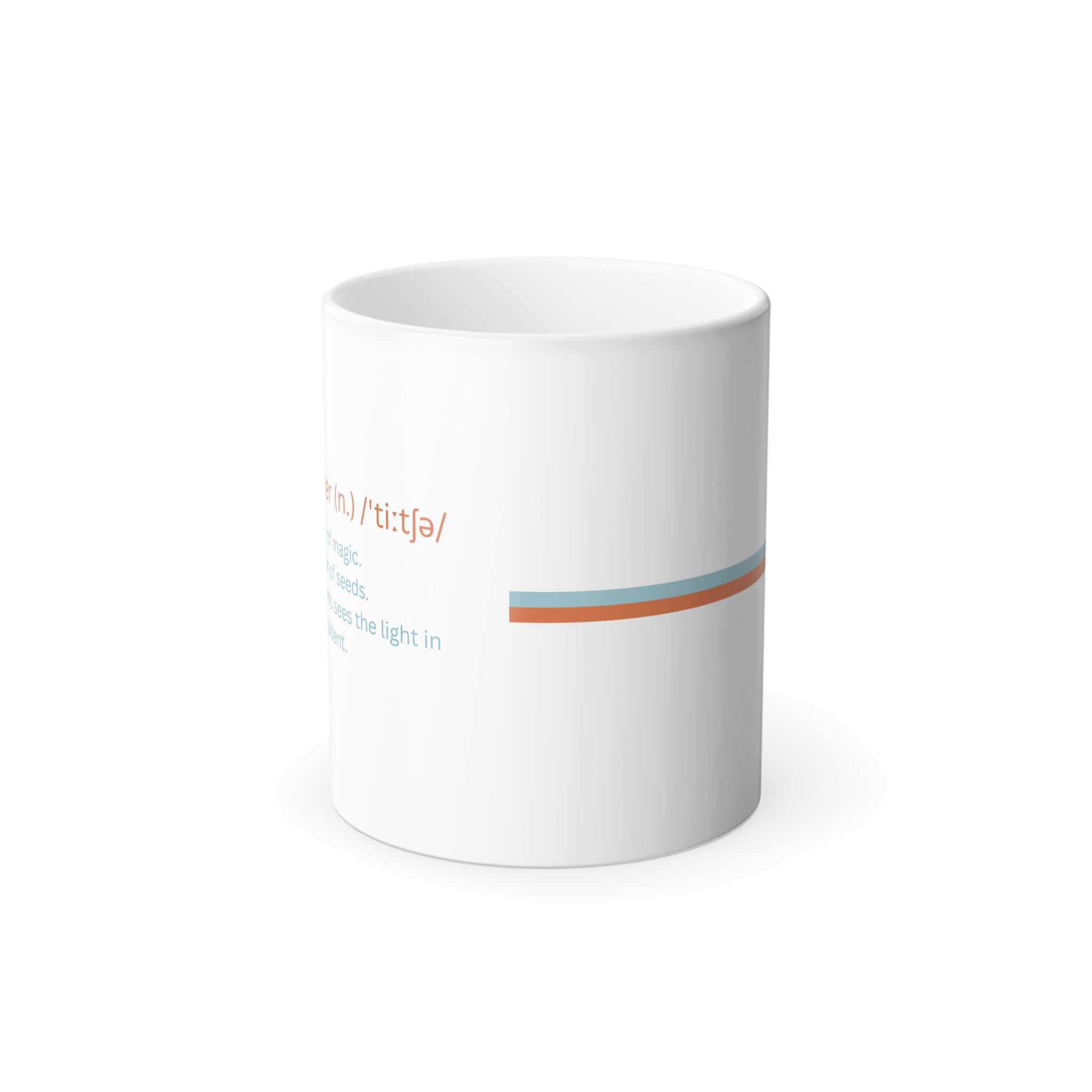Color Morphing Mug for Teacher - Retro Stripes & Hidden Quote Heat-Sensitive Coffee Cup (11oz)