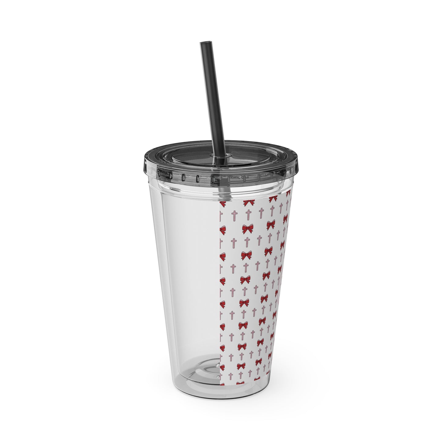 I Love Jesus & Bows Acrylic Tumbler | 16oz Straw Cup