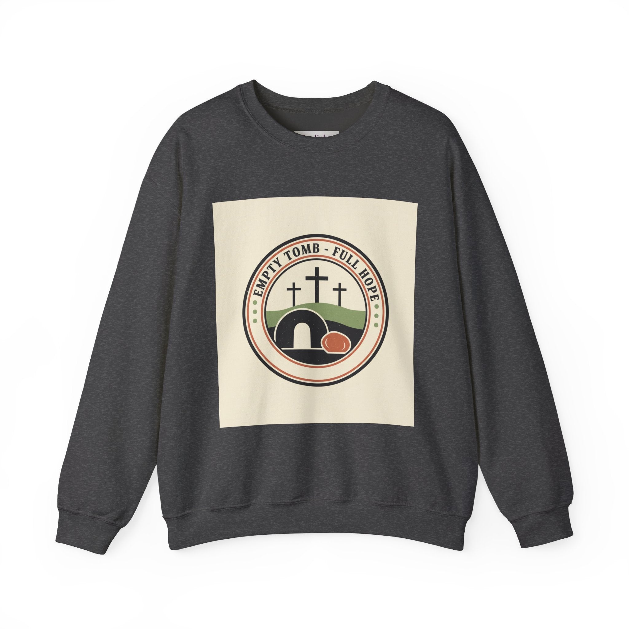 Crewneck Sweatshirt — 'Empty Tomb, Full Hope' Christian Easter Graphic