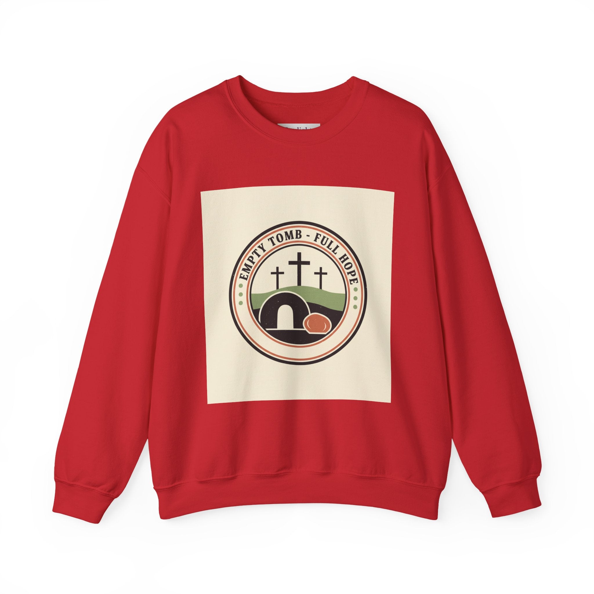 Crewneck Sweatshirt — 'Empty Tomb, Full Hope' Christian Easter Graphic