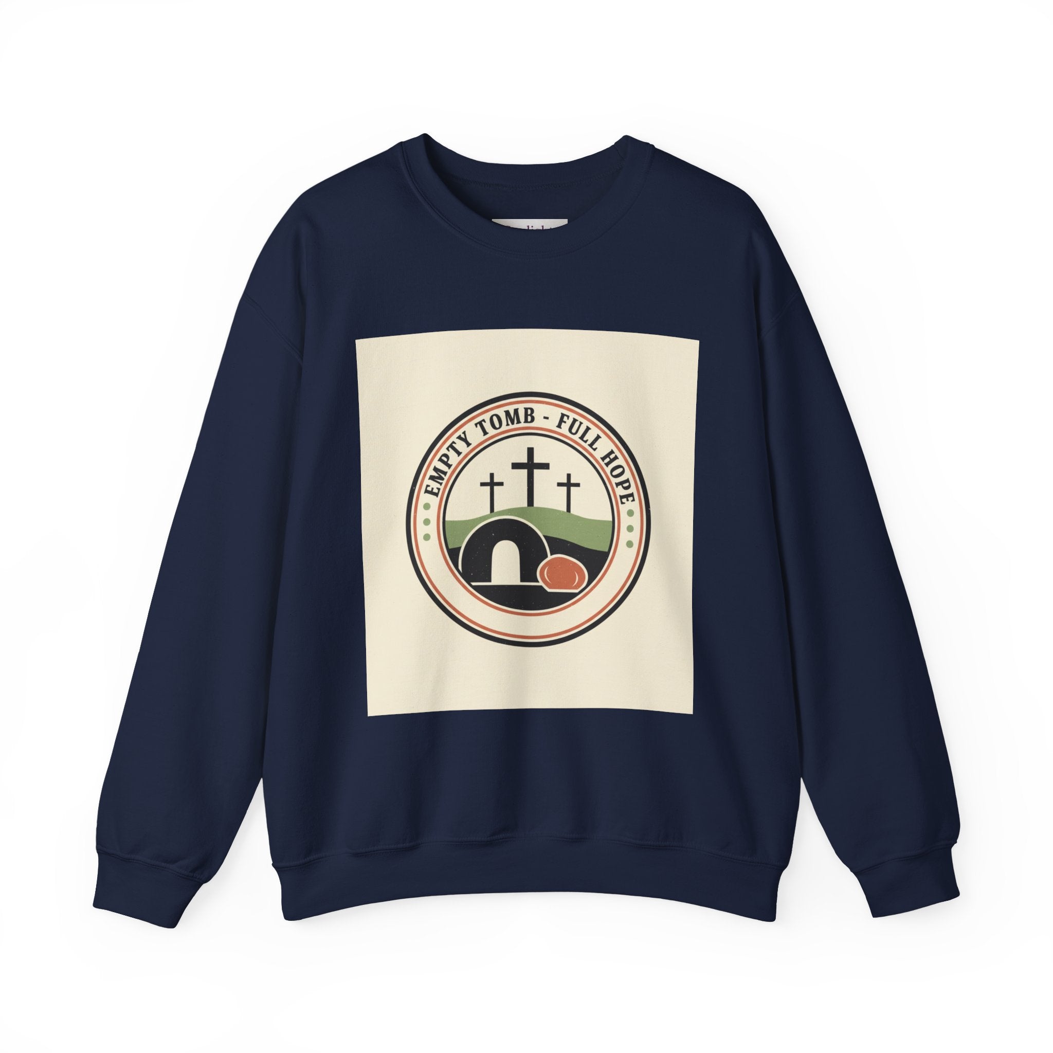 Crewneck Sweatshirt — 'Empty Tomb, Full Hope' Christian Easter Graphic