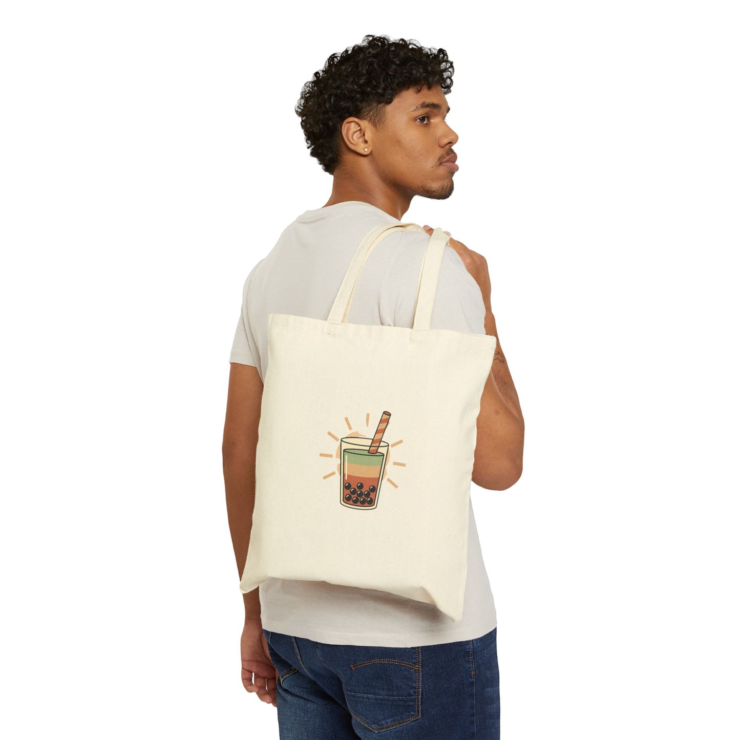 Boba Milk Tea Illustration Tote | summer aesthetic, pastel coastal vibes